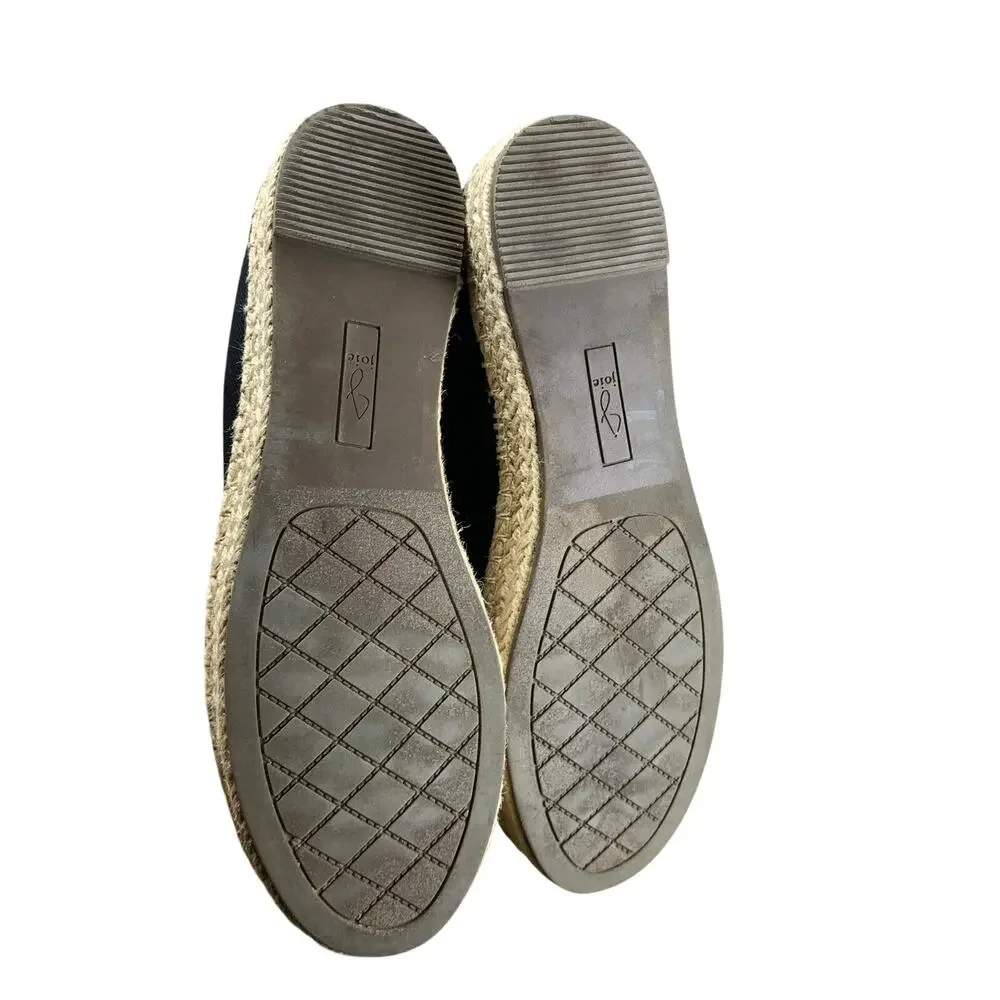 Joie Cara Womens 8 Black Canvas Espadrilles Slip On Flats Casual